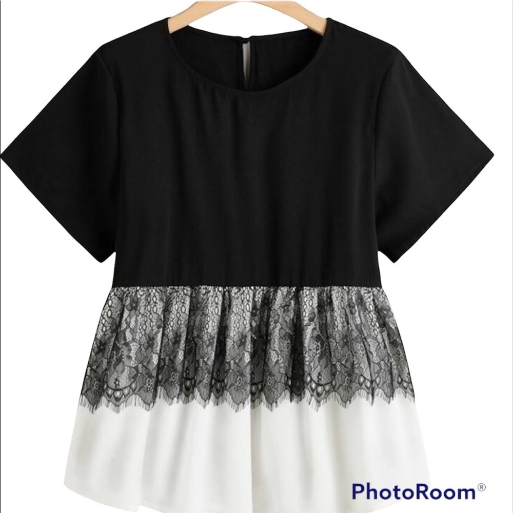 ♦️Lace Two Tone Blouse